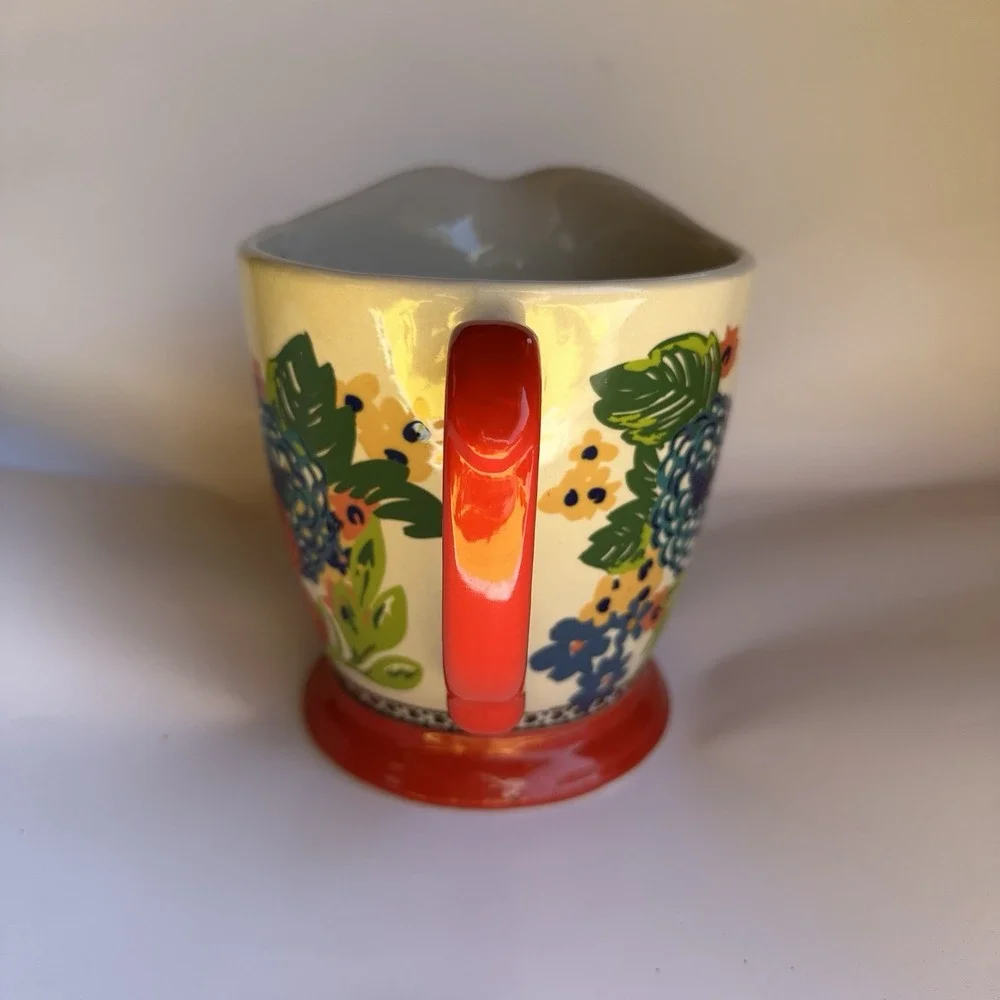Pioneer Woman Large Ceramic Measuring Cup Dazzling Dahlias Floral 4 Cups 1 Quart